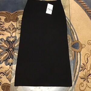 Zara Elegant Black Pencil Skirt